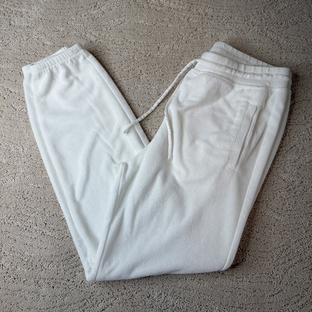Girls Barefoot Dreams Beach Large 12/14 White Sweatpants Joggers